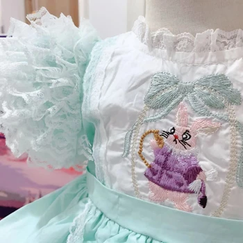 Hispaania Baby Puuvillane Mood Magus vitange rabitt Printsess Kleit Tüdrukute Flower Girl Kleidid Pulmad Eid Kleit - Pilt 2  