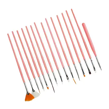 15tk Küünelakk Pintsliga Geel Maali Küünte Art Design Brush Pen Set Küünte Pen Valgusravi Pen Pliiatsid Küünte Art Komplekt Algajatele - Pilt 2  