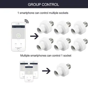 Tuya WiFi Smart Lambid Adapter E26 E27 LED Lamp Omanik Baasi AC85-250V Kaudu Smart Elu App hääljuhtimine Alexa Google Kodu - Pilt 2  