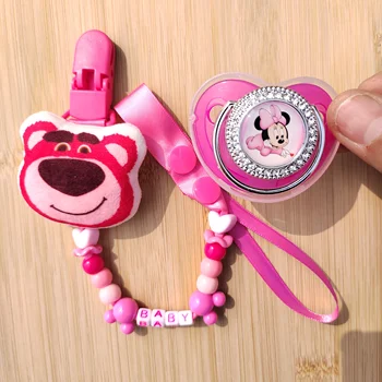 Disney Maasikas Karu Enimmüüdud Lutt Beebi Isikupärastatud Lutt clip-nippel kvaliteetne tüdruk Bling beebi kaup koos - Pilt 1  