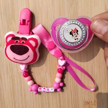 Disney Maasikas Karu Enimmüüdud Lutt Beebi Isikupärastatud Lutt clip-nippel kvaliteetne tüdruk Bling beebi kaup koos - Pilt 2  