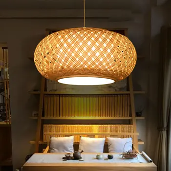 2022 Uus Käsitsi Valmistatud Bambusest Puidust Hiina Jaapani Aasia Stiilis Köök Restoran Dinning Tuba Elavad E27 Rippvalgusti Lamp, Lühter - Pilt 1  