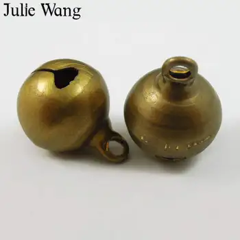 Julie Wang 10-50TK 12mm Jingle Bells Võlusid Antiik Pronks Vask Mood Ripats Käevõru Võtmehoidja Ehteid Teha Tarvik - Pilt 1  