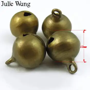 Julie Wang 10-50TK 12mm Jingle Bells Võlusid Antiik Pronks Vask Mood Ripats Käevõru Võtmehoidja Ehteid Teha Tarvik - Pilt 2  