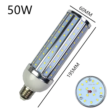 LED Pirn Alumiiniumist kest lamp 50W 220V 110V E14 E26 E27 B22 LED Corn light street lamp Lahe Soe Valge - Pilt 1  