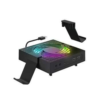 RGB Värviline jahutusventilaator Mängu Konsool Reguleeritav Tuule Kiirus soojushajutamise Fänn USB Port - Pilt 1  