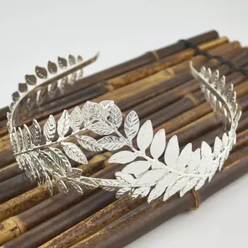 Kreeka Jumalanna Leaf Branch Hairband Crown Headpiece Pulmakleidid Peapael Kulla Värvi Kammid Pulm Juuste Aksessuaarid, Ehted - Pilt 1  