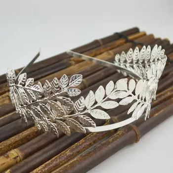 Kreeka Jumalanna Leaf Branch Hairband Crown Headpiece Pulmakleidid Peapael Kulla Värvi Kammid Pulm Juuste Aksessuaarid, Ehted - Pilt 2  