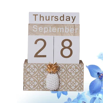 Korduvkasutatavad Puidust Hea Vintage Blokeerida Kalender Laua kalender Kalender DIY Planeerija Tabel Kontori Kaunistamiseks - Pilt 1  