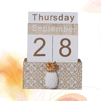 Korduvkasutatavad Puidust Hea Vintage Blokeerida Kalender Laua kalender Kalender DIY Planeerija Tabel Kontori Kaunistamiseks - Pilt 2  
