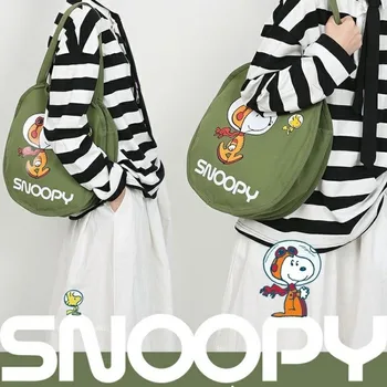 Snoopy Õla Kott Cartoon Armas Mood Naiste Shopping Toidupoed Reisi Meik Tualett-Tarbed Ladustamise Kotid Tüdrukute Anime Käekott - Pilt 2  