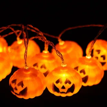 LED Kõrvits Valgus String Halloween Vaimu Päev Lihavõtted Atmosfääri Valgus Baar Kokkulepe Kummitab Maja Rippuvad Dekoratiivsed Tuled - Pilt 2  