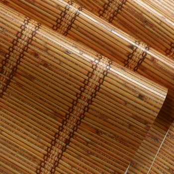 Bambus Mati Õlgedest Punutud Tapeet Jaapani Stiilis Tatami Seina Dekoratiivsed Vinüül Veekindel TV Taust Home Decor - Pilt 1  