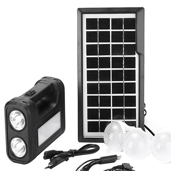 3.5 W Päikese Paneeli Valgus 3 Pirn Komplekt Taskulamp Energiasäästu Päikese Valgus Väljas Sise-Laetav LED Valgus - Pilt 1  