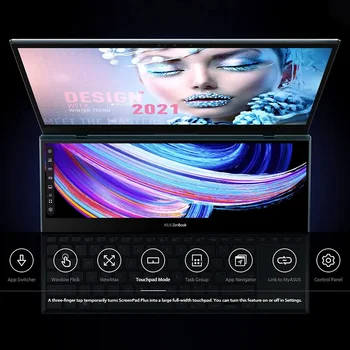 HOT MÜÜK ZenBook Pro Duo 15 OLED UX582 Sülearvuti, 15.6 tolline OLED UHD Touch Ekraan, Intel Core i9-11900H, 32GB RAM, 1 TB S - Pilt 1  