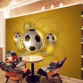 beibehang Kohandatud taustpildi 3d foto murals loova kunsti murals entusiasmi nagu tuld jalgpalli de Papel parede 3d tapeet seinamaaling - Pilt 1  