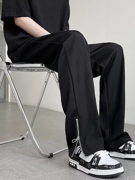 Sid-Pilu, Püksid Meestele Tahke Lihtne Jaapani Stiilis Mood Lai Jalg Kõik-mängu Taskud Harajuku Vaba aja veetmise Streetwear Kottis Pantalones - Pilt 1  