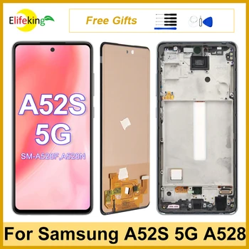 A52S LCD-Ekraaniga Samsung Galaxy A52S 5G Ekraan Puutetundlik SM-A528B A528N Digitizer Assamblee Asendamine Raami Remont - Pilt 1  