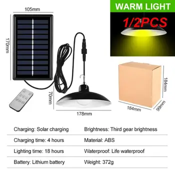 1/2TK Solar LED Ripats, Tuled Väljas IP65 Veekindel Double Juht Sise-Kaugjuhtimispult Solar Lambid Aed, Terrass, Hoovis - Pilt 1  