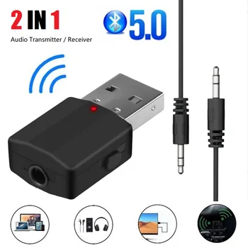 2 In 1 USB-Saatja Mini 3,5 mm AUX Stereo Traadita Bluetooth-ühilduva 5.0 Adapter Vastuvõtja Auto Muusika, Audio Hiirt, TV - Pilt 1  