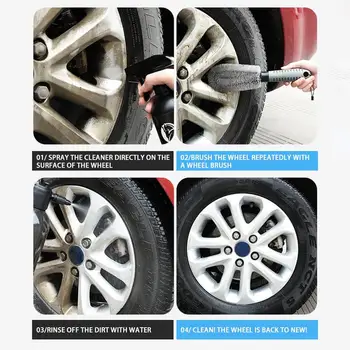 Auto Rooste Eemaldaja 520g Auto Wheel Cleaner Spray Vahetu Tõhus Rooste Ennetamise Pintsliga Metallist Riistvara Auto Ja Veoauto - Pilt 2  