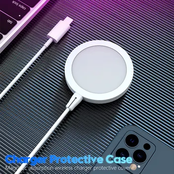 Protective Case Silikoon Juhtmeta Laadija Kate Koos Soojuse Hajumise Auk Sobib Apple 12 Magnet-Laadija - Pilt 1  