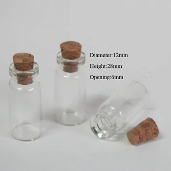 20pcs/palju 1,5 ml 1.5 cc Mini läbipaistvast Klaasist viaalid puidust kork Tühi, kes Soovib pudel koos korgiga kommentaari/Kohal 122806 - Pilt 1  