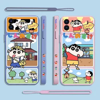 Cartoon Värvipliiatsid Shin-chans Telefon Case for Samsung Galaxy S21 S22 S20 U Pluss FE S10 S9 S10E Lisa 20 Ultra 10 Pluss Randmepael - Pilt 1  