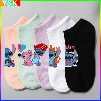 MINISO Disney Lilo & Stitch Õmblema Lühike Multi-värvi Paat Sokid Kevadel ja Suvel Cartoon Lihtne Hingav Sokid Cosplay - Pilt 1  
