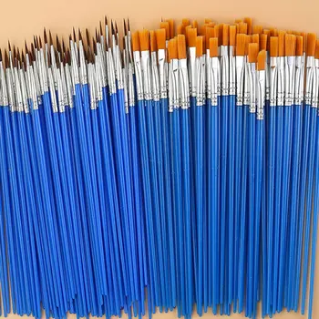 10 Tk Kunstnike Paint Brush Set Akvarell. Ring Juhtis Nailon Nippi Juuste Multifunktsionaalne konks line lühike teritatud Pliiats - Pilt 2  