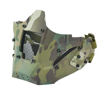Raua Warrior Taktikaline Pool Face Mask Paintball Airsoft Kiire Kiiver Ühendus Osad Sõjalise Fänn CAMO Mask Cosplay QG224S - Pilt 1  
