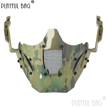 Raua Warrior Taktikaline Pool Face Mask Paintball Airsoft Kiire Kiiver Ühendus Osad Sõjalise Fänn CAMO Mask Cosplay QG224S - Pilt 2  