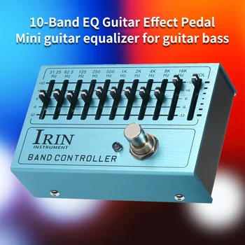 IRIN 10-Band EQ Kitarr Mõju Pedaali Mini Kitarr Ekvalaiser koos True Bypass Bass Alumiinium korpus - Pilt 1  