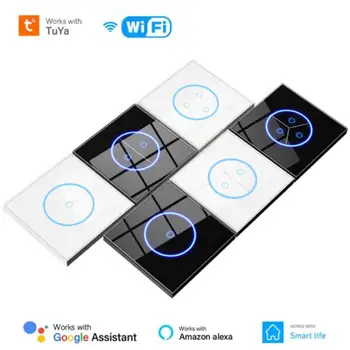 WIFI Tuya Smart Switch 10A EL 1/2/3Gang Valguse Lüliti Klaasist Paneel, Touch Lüliti App/hääljuhtimine Läbi Aruka Elu Alexa Google Kodu - Pilt 1  