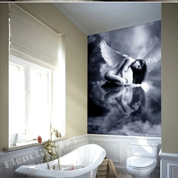 beibehang Langenud Inglid magamistuba alasti keha maali freehand 3D stereoscopic hotel sissepääs suur pannoo tapeet Kohandatud suurused - Pilt 1  