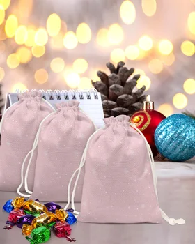 Jõulud Lumehelves Pink Candy Kotid Jõuluvana Kingikoti Kodu Poole Kaunistused Navidad Xmas Voodipesu Kingitus Kotid Asjade Pakkimine - Pilt 2  