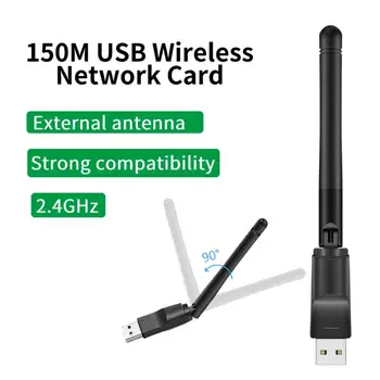 150Mbps MT7601 Traadita Võrgu Kaart Mini USB WiFi Adapter, LAN Wi-Fi Vastuvõtja Dongle Antenn 802.11 B/g/n PC Windows RTL8188 - Pilt 2  