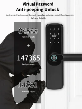 Uued Tooted Digitaalne elektrooniline lukk Hight Kvaliteeti smart ukseluku maja Tuya Wifi Intelligentne ukse lukustamine Sõrmejälje lukud - Pilt 2  