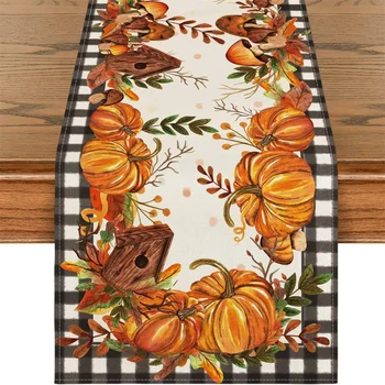 Goblin Halloween tabel Lipu all Must Metsa Tabelis Koha Thanksgiving Jack-o '-Lantern Puhkus pool köök centerpieces - Pilt 1  