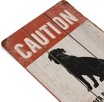 Ohutus Ettevaatust Märk Ettevaatust Ala Valvatakse poolt Labradori Retriiver Koera Märk, Metall, Alumiinium Märk Väljas - Pilt 2  