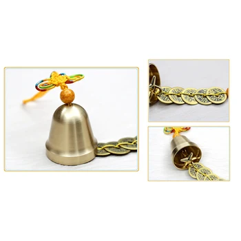 Hiina Feng Shui Brass Bell Viis Keisrid Vask Decor Tuul Chimes Edu ja Jõukuse Ukse Kellamäng Auto Kaunistamiseks Bell - Pilt 2  