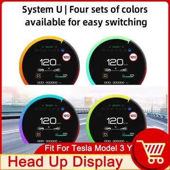 3.54 Tolline HUD Mini LCD Dashboard Ekraan Head Up Display Kiiruse mõõtmise Kiirus Alarm, Kus Omakorda Signaali Sobib Tesla Model 3/Y - Pilt 1  