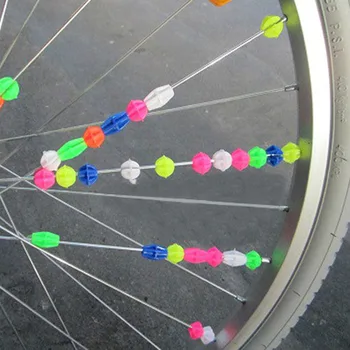 36X Värviline Plastikust Tsükli Bike Ratta Rääkis Clip Helendav Helmed Decors - Pilt 1  