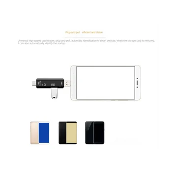 5 in 1 USB 2.0 (Tüüp C/USB /Micro-USB/TF - /SD-Mälukaardi Lugeja, OTG-Kaardi Lugeja-Adapter Mobiiltelefoni Tarvikud,Valge - Pilt 1  