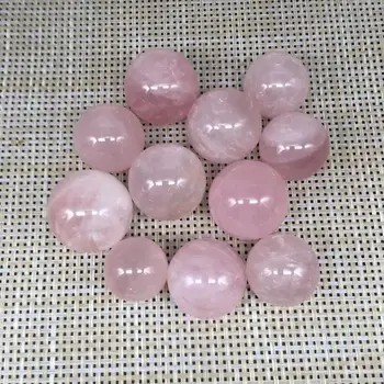 Naturaalne roosa kvarts massaaž palli poleeritud mineraalid kivide ja kristallide tervendav kera kodu kaunistamiseks - Pilt 2  