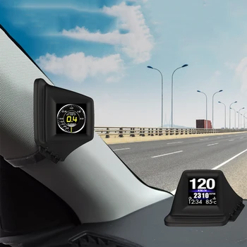 Auto HUD Head Up Display Digital OBD+GPS-Dual Süsteemi GPS Spidomeeter Läbisõidumõõdik Koos lubatud kiiruse ületamise Alarm Auto Tarvikud - Pilt 1  
