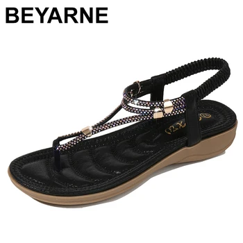 BEYARNEwomen nahast sandaalid Peep varba naiste sandaalid uus mood tahke suve kingad naiste sandaalid kõrge kontsaga sandaalid - Pilt 1  